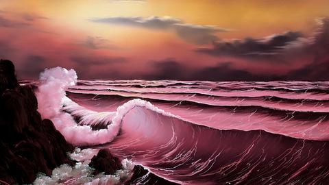 Sunset Over the Waves