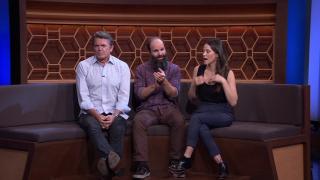John Michael Higgins and Jackie Tohn vs. Jane Lynch and Colton Dunn John Michael Higgins and Jackie Tohn vs. Jane Lynch and Colton Dunn