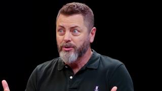 Nick Offerman Gets the Job Done While Eating Spicy Wings