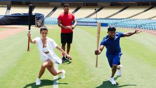 The Dodgers Train Kourtney Kardashian and Kevin Hart The Dodgers Train Kourtney Kardashian and Kevin Hart