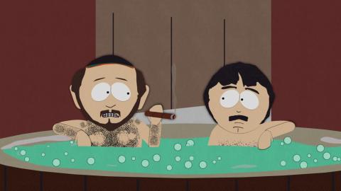 Two Guys Naked in a Hot Tub