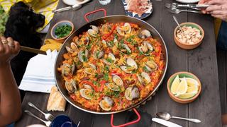Chicken and Clam Paella and Spiced Caramelized Pineapple Chicken and Clam Paella and Spiced Caramelized Pineapple