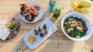 Nashville Hot Pheasant and Mint Basil Lemonade Nashville Hot Pheasant and Mint Basil Lemonade