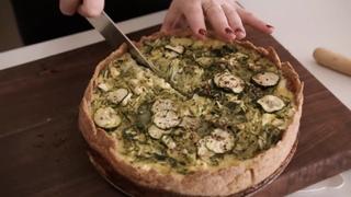 Quiche with Zucchini and Greens