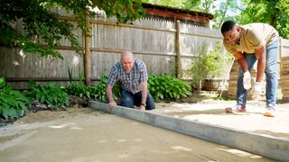 Uneven Paver Patio; EV Charger
