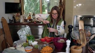 Stuffed Tomatoes and Olive Leaf Pasta