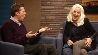 Amy Poehler Wears a Black Jacket & Grey Pants Amy Poehler Wears a Black Jacket & Grey Pants