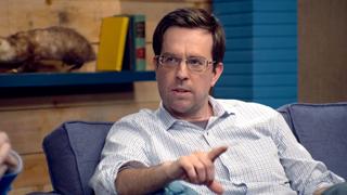 Ed Helms Wears a Grey Shirt & Brown Boots Ed Helms Wears a Grey Shirt & Brown Boots