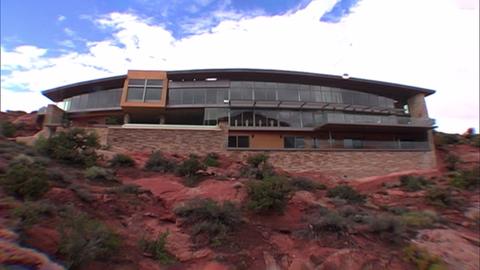 Red Rock, Concrete, Log Cabin