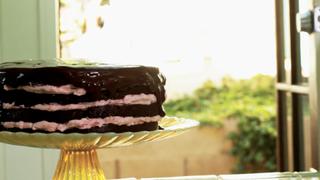 Chocolate Ganache Cake with Strawberry Frosting Chocolate Ganache Cake with Strawberry Frosting