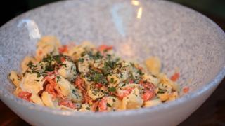 Tortellini with Smoked Salmon, Crème Fraîche Recipe