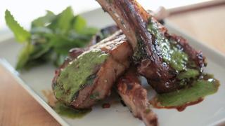 Lamb Chops with Cilantro, Mint & Honey Sauce Lamb Chops with Cilantro, Mint & Honey Sauce