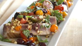 Seared Ahi Tuna With Warm Veggie Salad Seared Ahi Tuna With Warm Veggie Salad