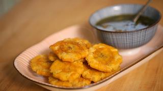 Louise's Fried Plantains with Mojo Sauce Louise's Fried Plantains with Mojo Sauce