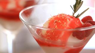 Lemon Sorbet with Raspberry Puree Lemon Sorbet with Raspberry Puree