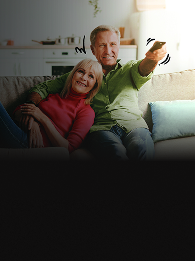 Couple enjoying TV together